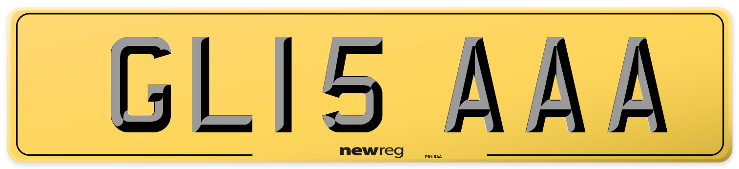 GL15 AAA Rear Number Plate