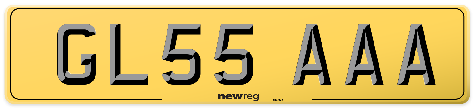 GL55 AAA Rear Number Plate