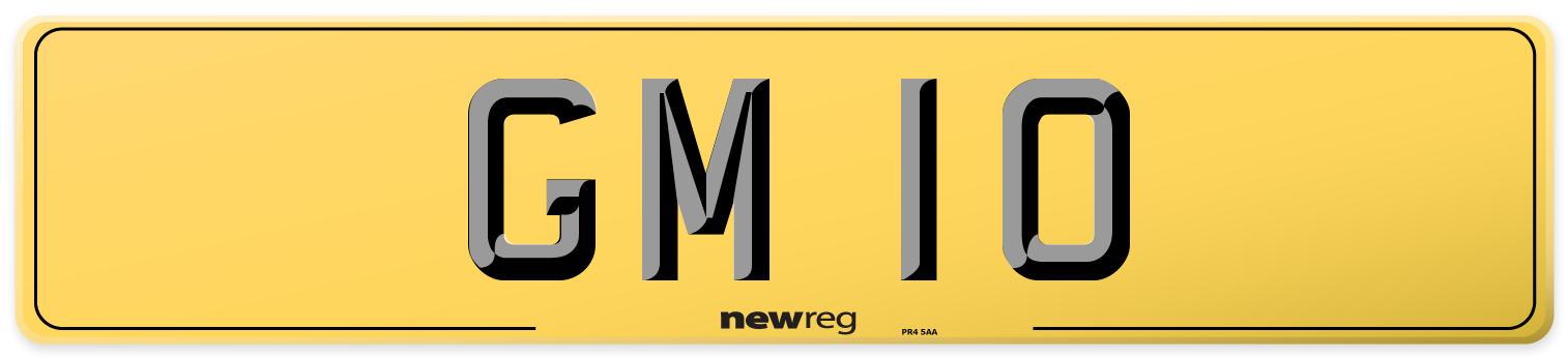 GM 10 Rear Number Plate