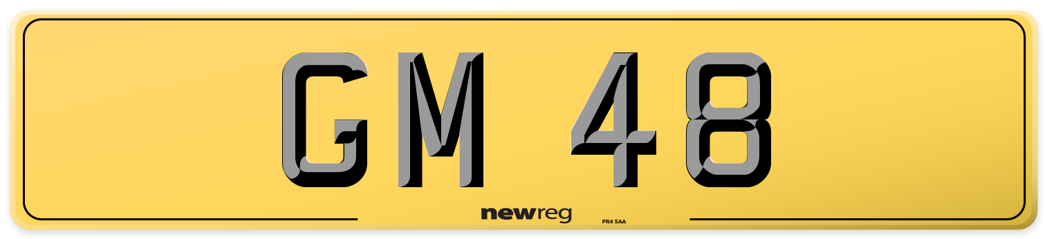 GM 48 Rear Number Plate