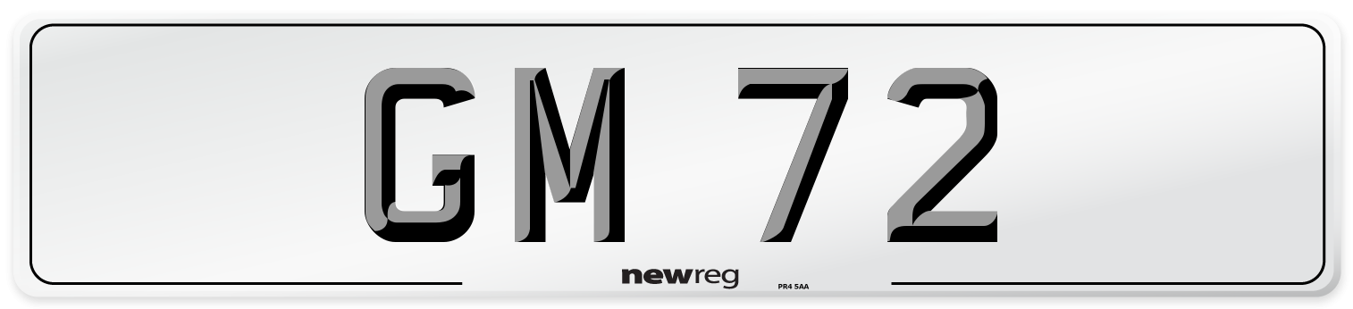 GM 72 Front Number Plate