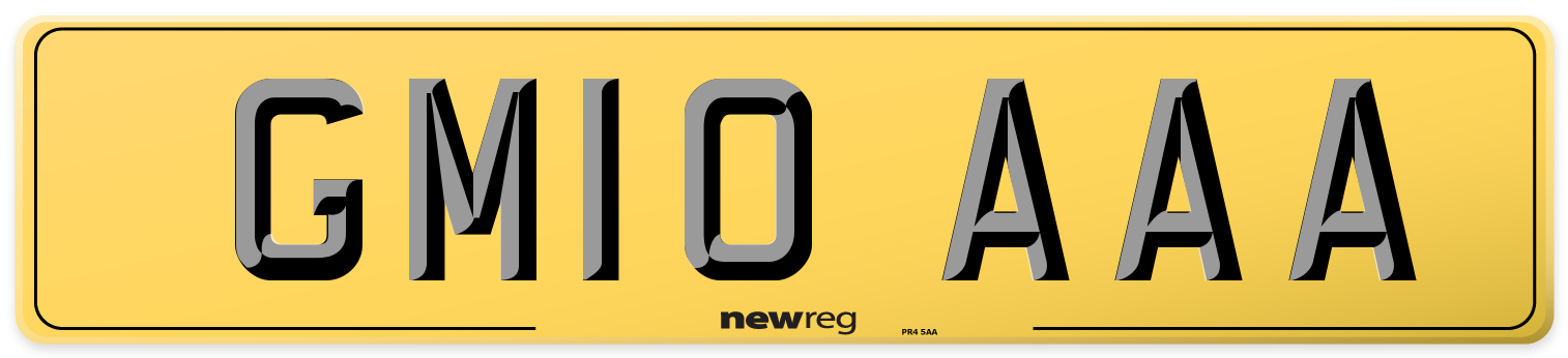 GM10 AAA Rear Number Plate