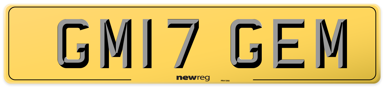 GM17 GEM Rear Number Plate