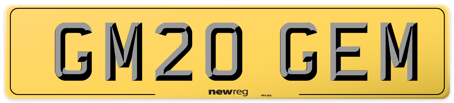 GM20 GEM Rear Number Plate