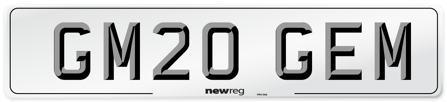 GM20 GEM Front Number Plate