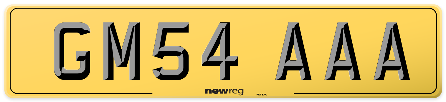 GM54 AAA Rear Number Plate