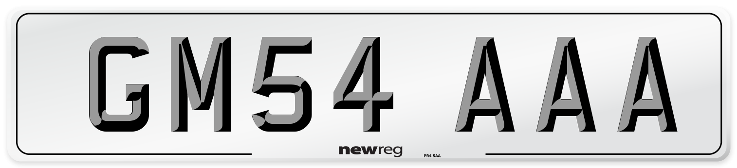 GM54 AAA Front Number Plate