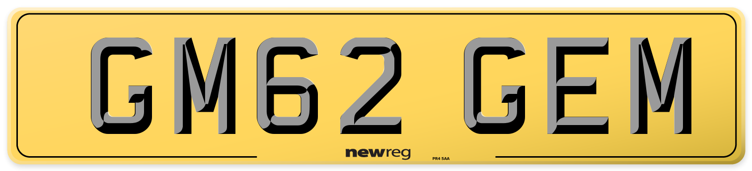 GM62 GEM Rear Number Plate