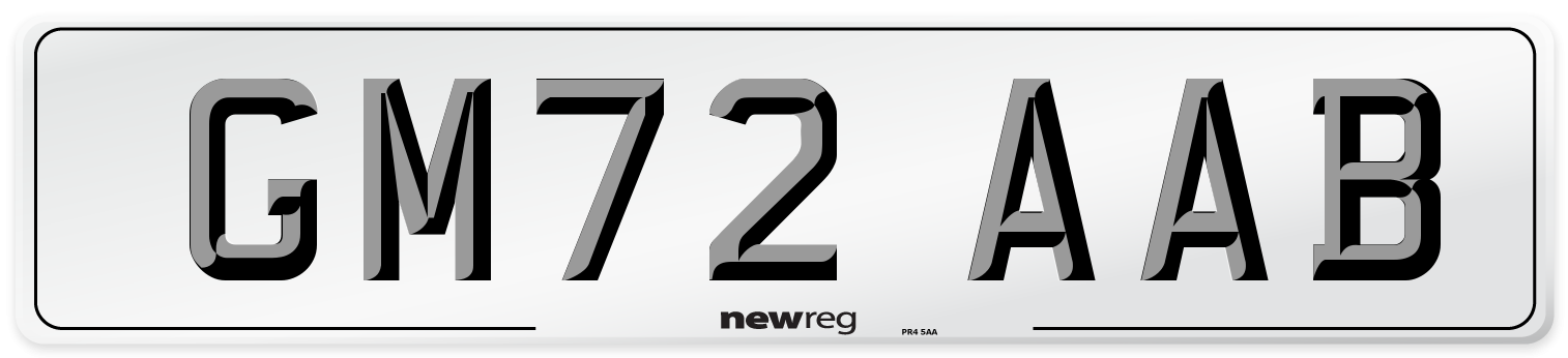 GM72 AAB Front Number Plate