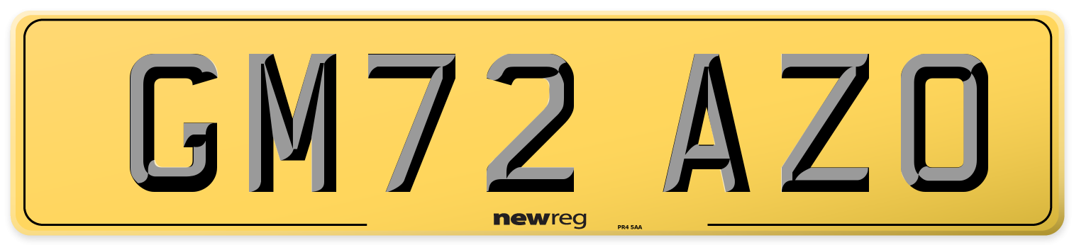 GM72 AZO Rear Number Plate
