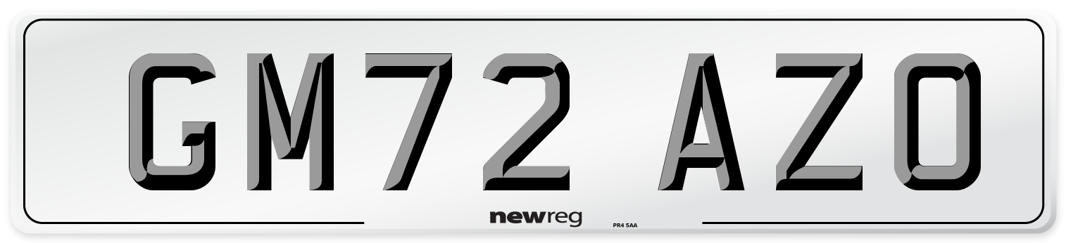 GM72 AZO Front Number Plate