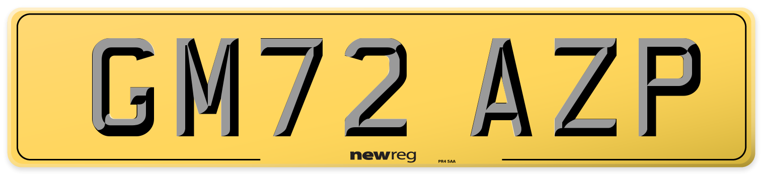 GM72 AZP Rear Number Plate