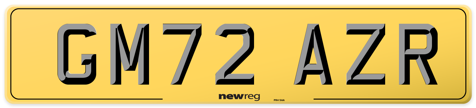 GM72 AZR Rear Number Plate