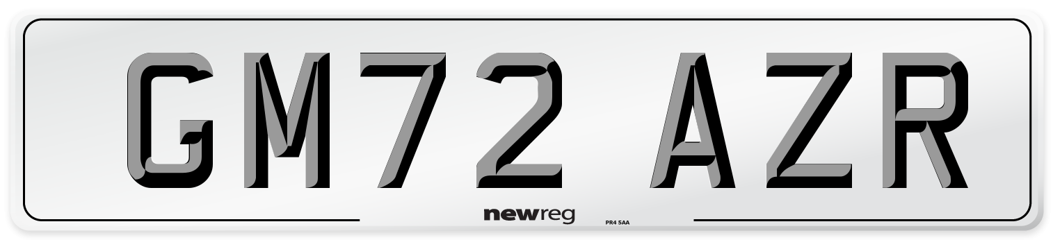GM72 AZR Front Number Plate