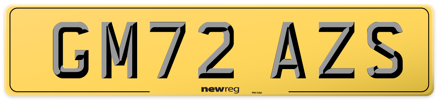 GM72 AZS Rear Number Plate
