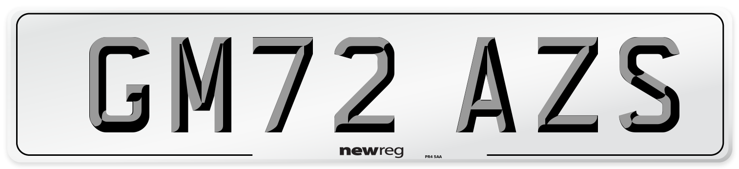GM72 AZS Front Number Plate