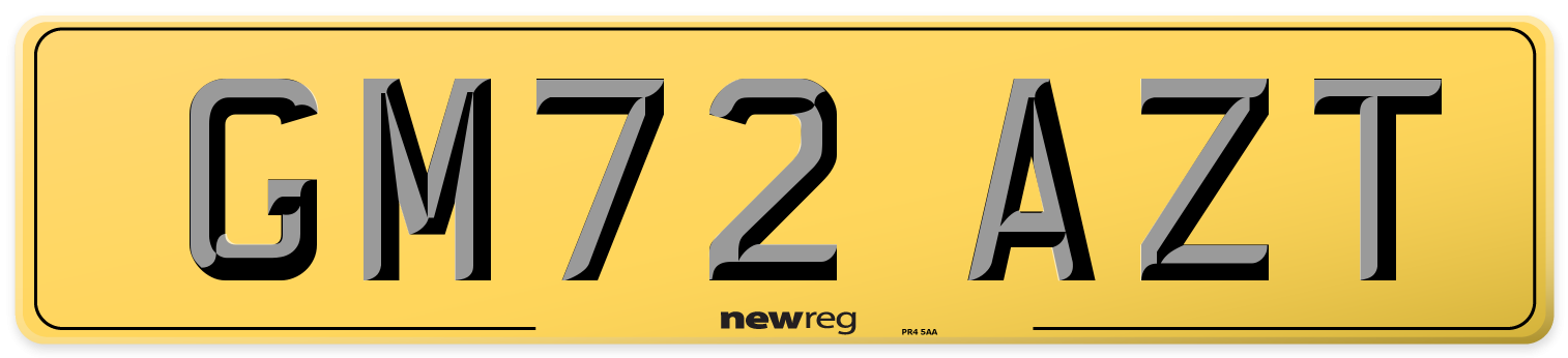 GM72 AZT Rear Number Plate