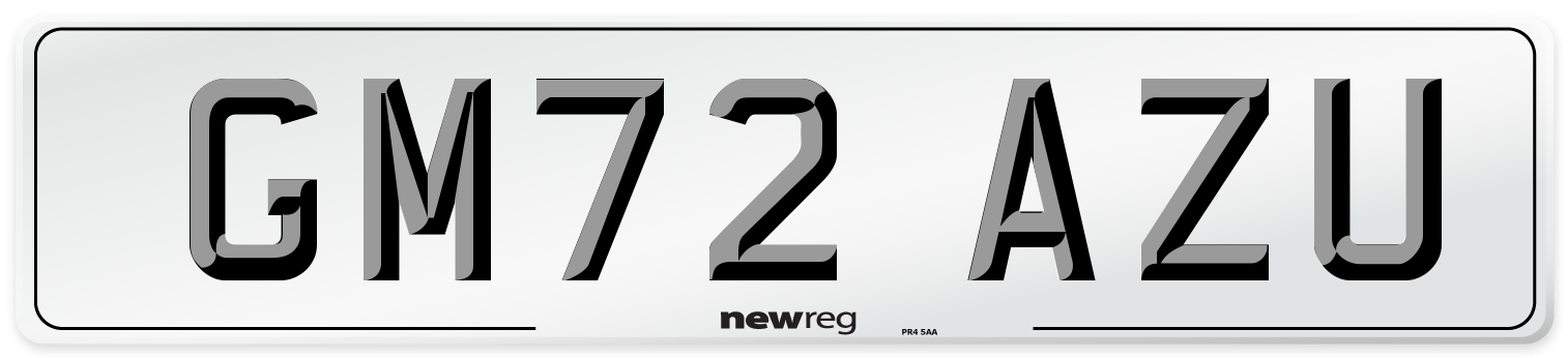 GM72 AZU Front Number Plate