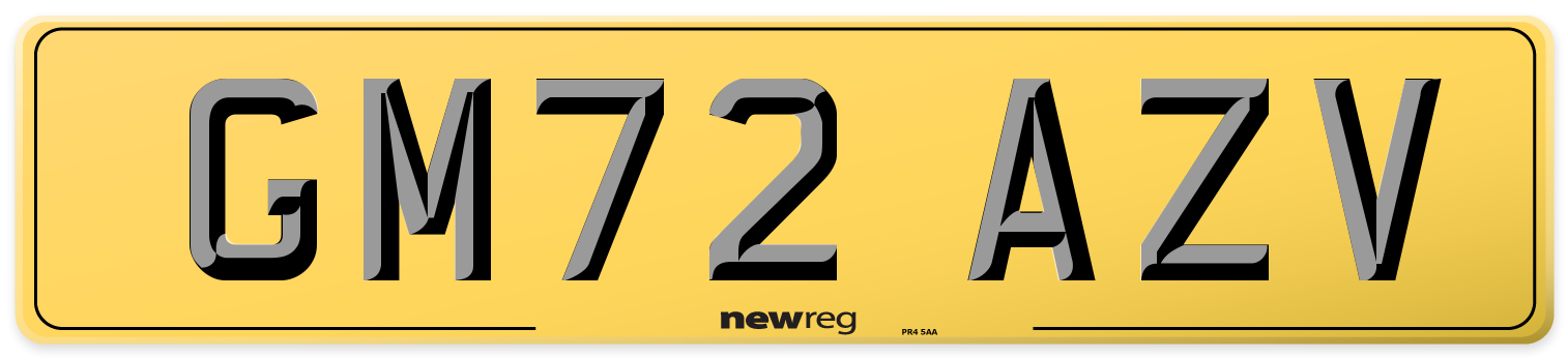 GM72 AZV Rear Number Plate