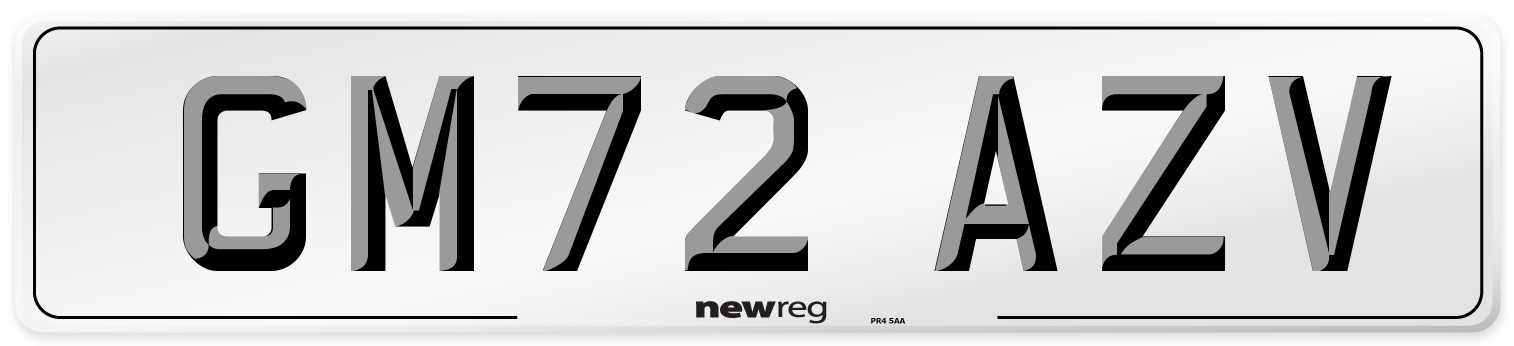 GM72 AZV Front Number Plate