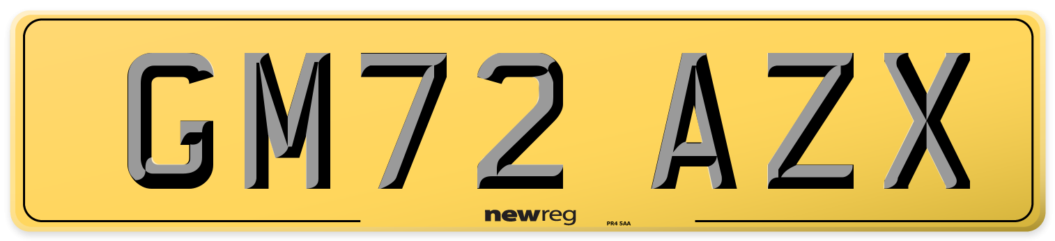 GM72 AZX Rear Number Plate