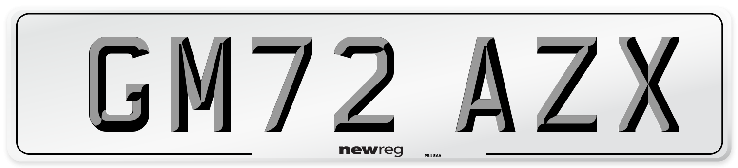 GM72 AZX Front Number Plate