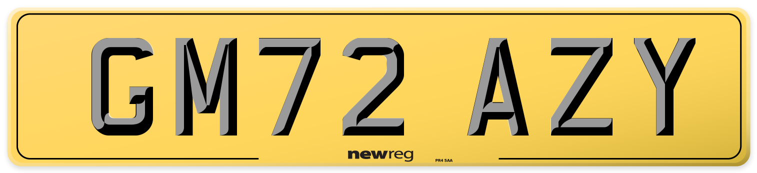 GM72 AZY Rear Number Plate