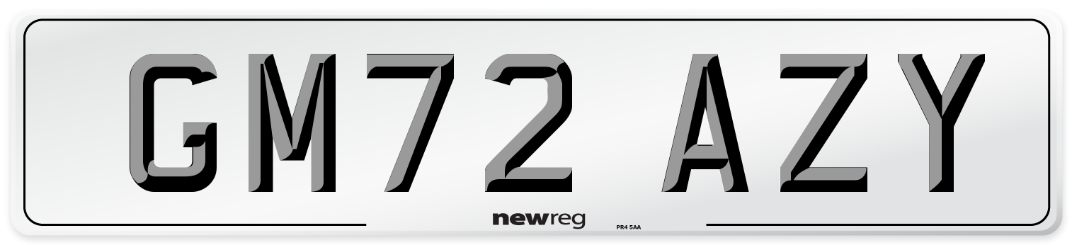 GM72 AZY Front Number Plate