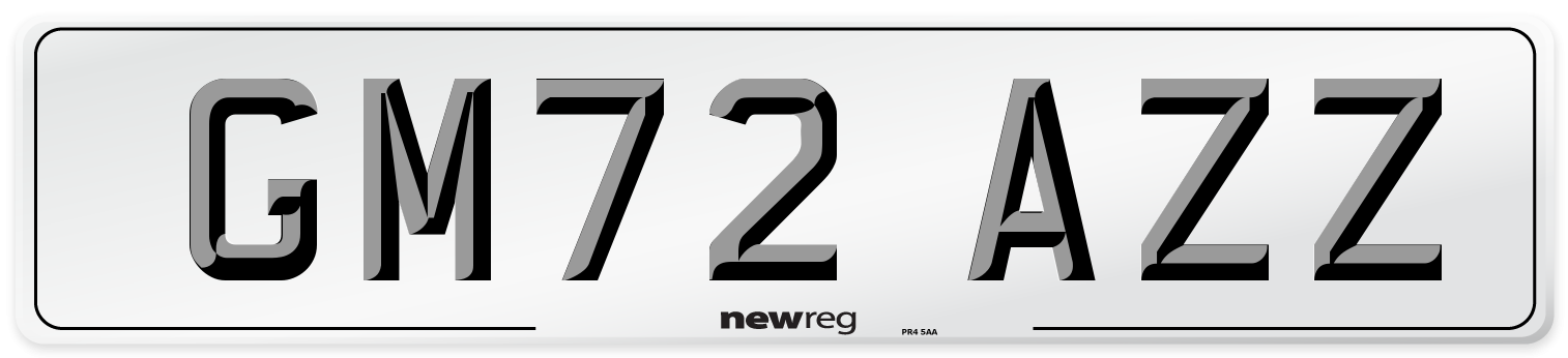 GM72 AZZ Front Number Plate