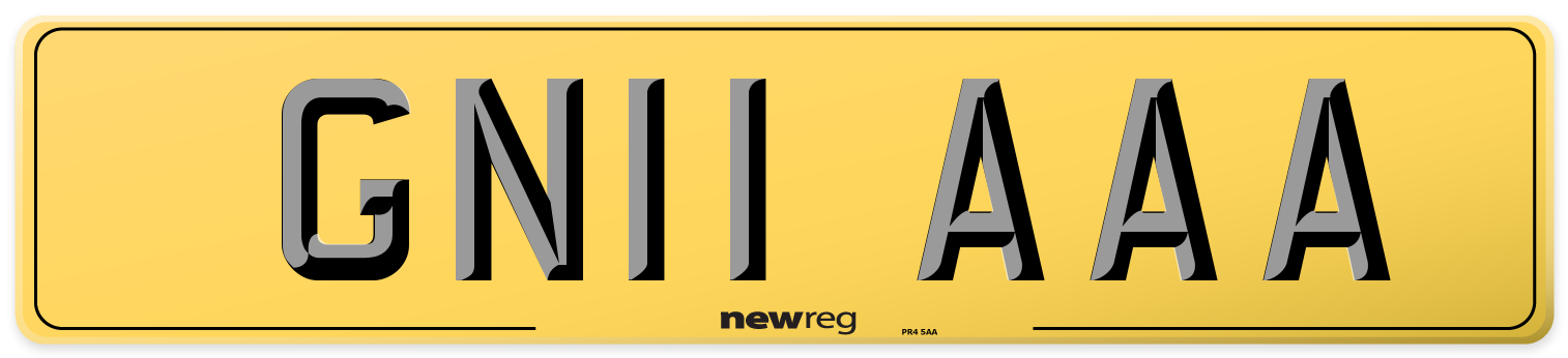 GN11 AAA Rear Number Plate