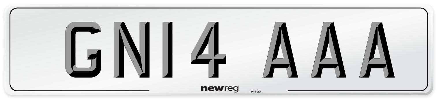 GN14 AAA Front Number Plate