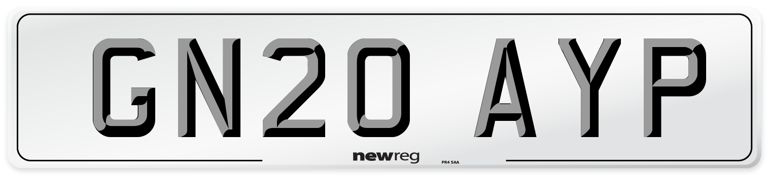 GN20 AYP Front Number Plate