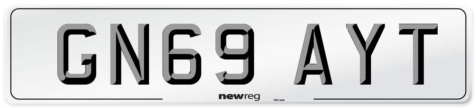 GN69 AYT Front Number Plate