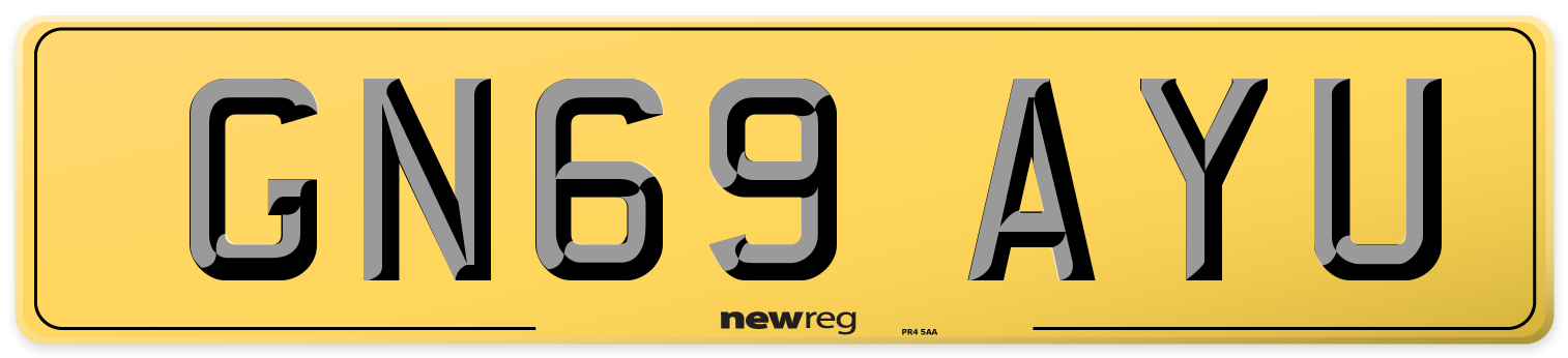 GN69 AYU Rear Number Plate