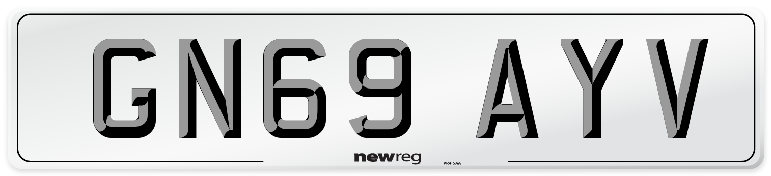 GN69 AYV Front Number Plate
