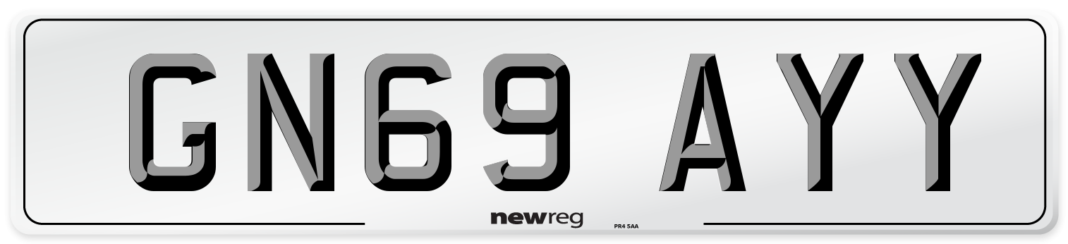 GN69 AYY Front Number Plate