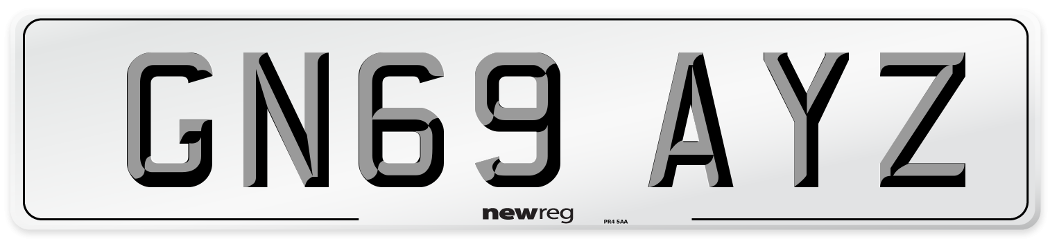 GN69 AYZ Front Number Plate