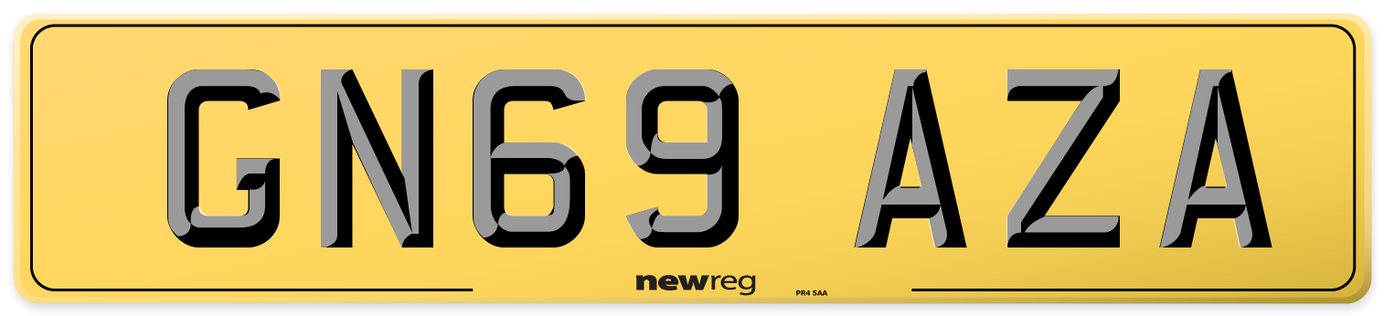 GN69 AZA Rear Number Plate