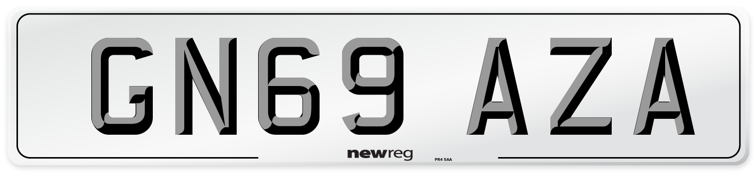 GN69 AZA Front Number Plate