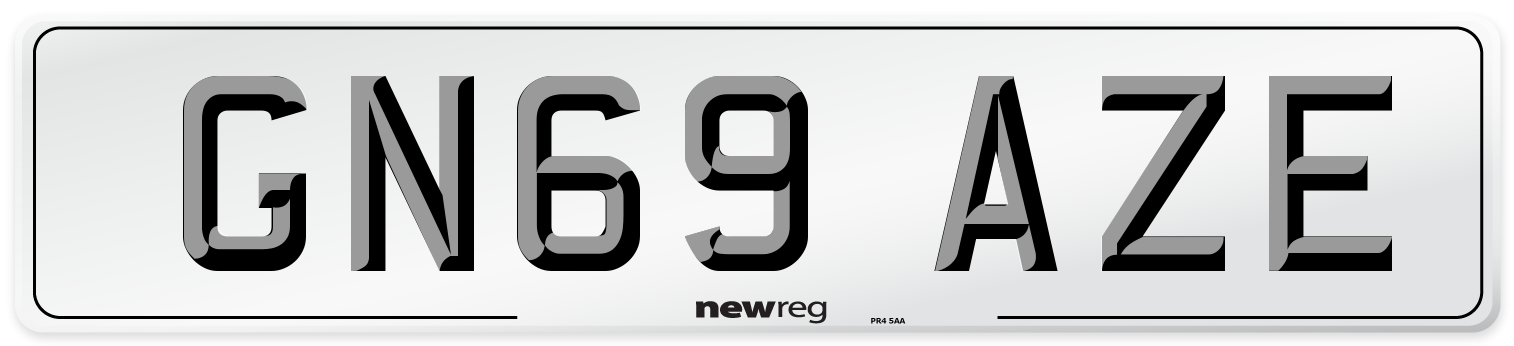GN69 AZE Front Number Plate