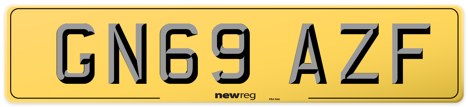 GN69 AZF Rear Number Plate