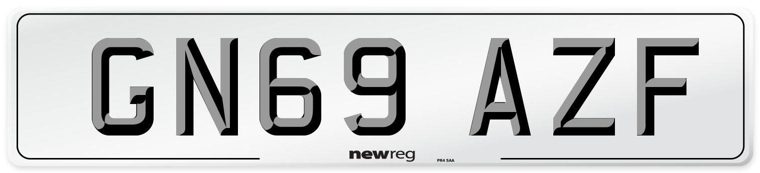 GN69 AZF Front Number Plate