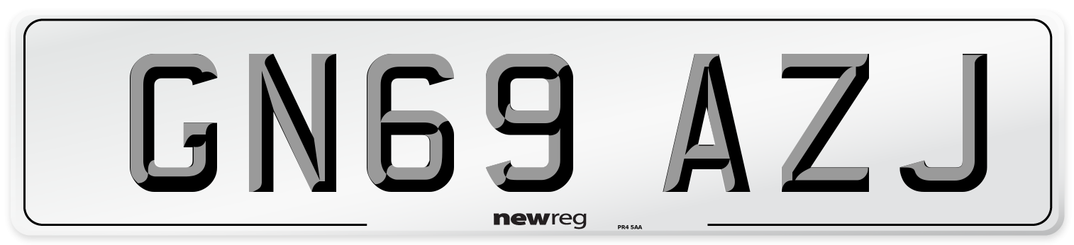 GN69 AZJ Front Number Plate