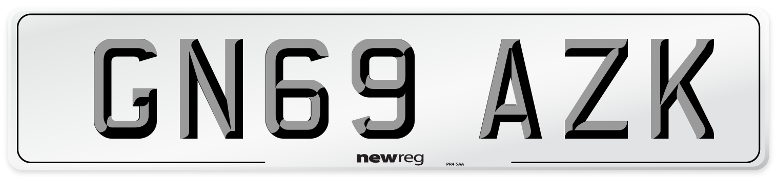 GN69 AZK Front Number Plate