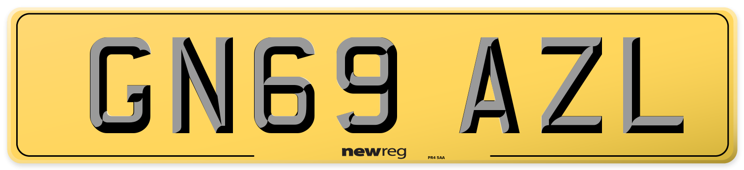 GN69 AZL Rear Number Plate