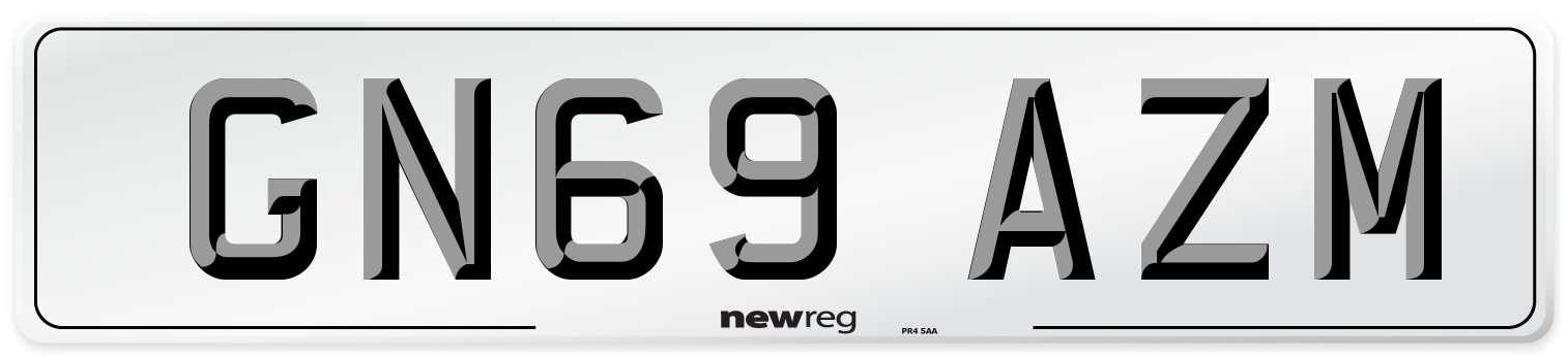 GN69 AZM Front Number Plate