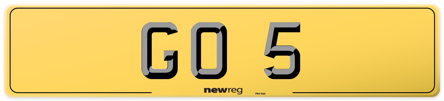 GO 5 Rear Number Plate