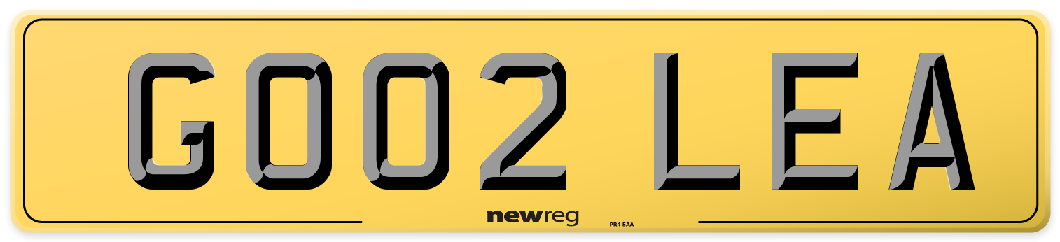 GO02 LEA Rear Number Plate