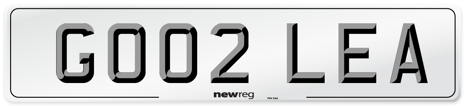 GO02 LEA Front Number Plate