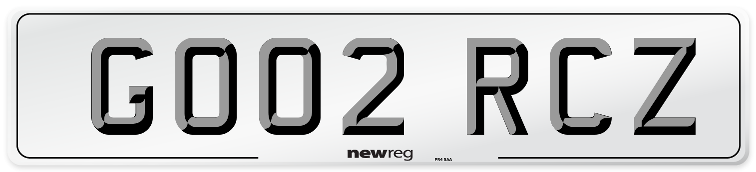 GO02 RCZ Front Number Plate